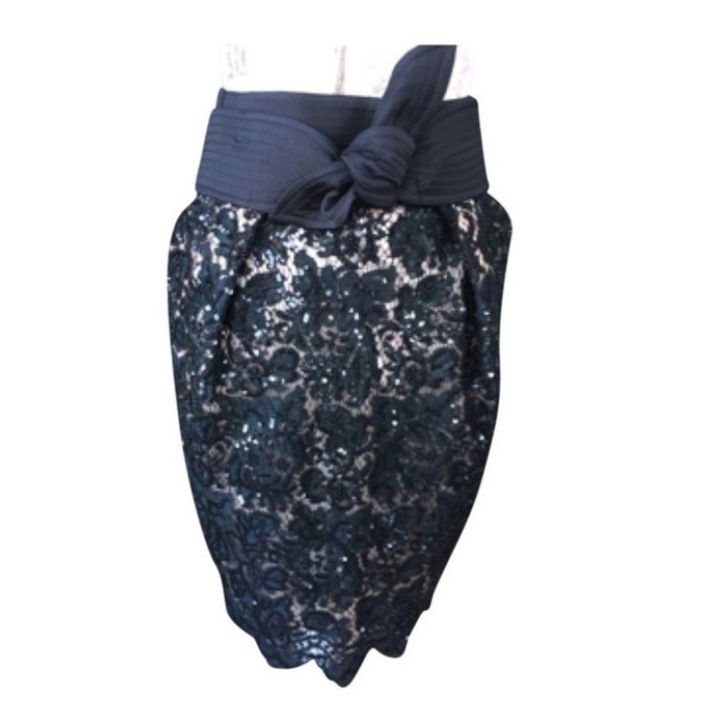 Stella McCartney Black Lace Embellished Skirt Size 40 4